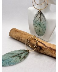 EDICIÓN LIMITADA pendientes artesanos de hoja natural esqueletizada