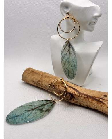 EDICIÓN LIMITADA pendientes artesanos de hoja natural esqueletizada