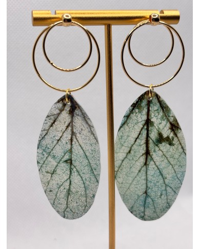 EDICIÓN LIMITADA pendientes artesanos de hoja natural esqueletizada