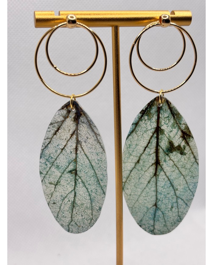 EDICIÓN LIMITADA pendientes artesanos de hoja natural esqueletizada