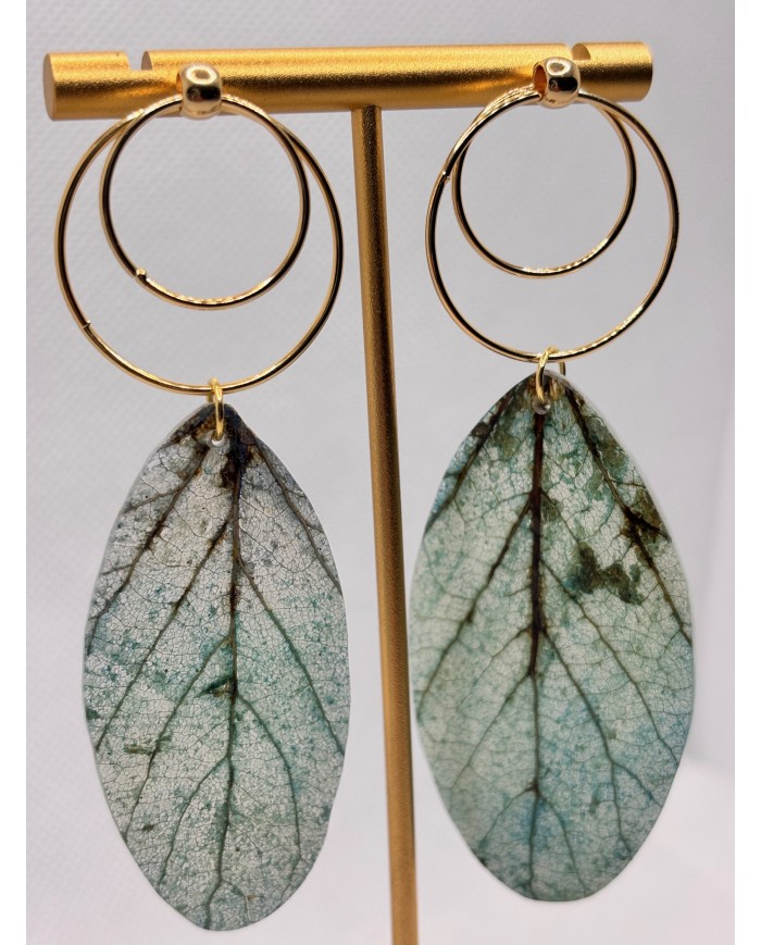 EDICIÓN LIMITADA pendientes artesanos de hoja natural esqueletizada