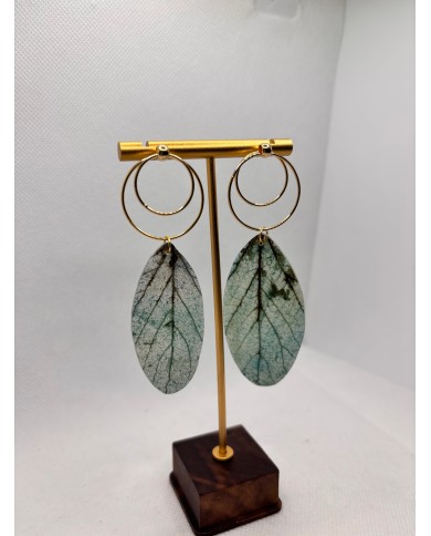EDICIÓN LIMITADA pendientes artesanos de hoja natural esqueletizada