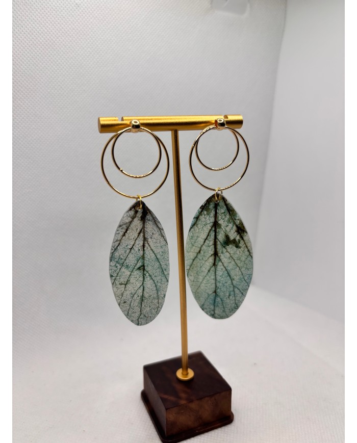 EDICIÓN LIMITADA pendientes artesanos de hoja natural esqueletizada