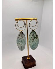 EDICIÓN LIMITADA pendientes artesanos de hoja natural esqueletizada