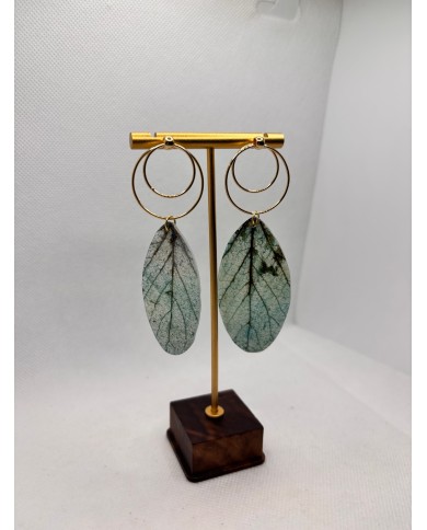 EDICIÓN LIMITADA pendientes artesanos de hoja natural esqueletizada