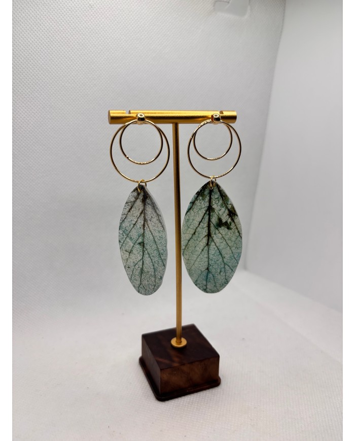 EDICIÓN LIMITADA pendientes artesanos de hoja natural esqueletizada