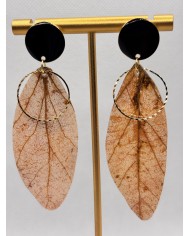 EDICIÓN LIMITADA pendientes artesanos de hoja natural esqueletizada