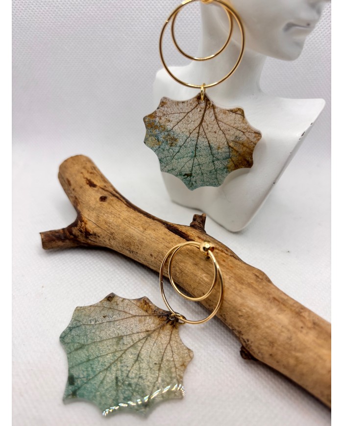 EDICIÓN LIMITADA pendientes de hoja natural esqueletizada