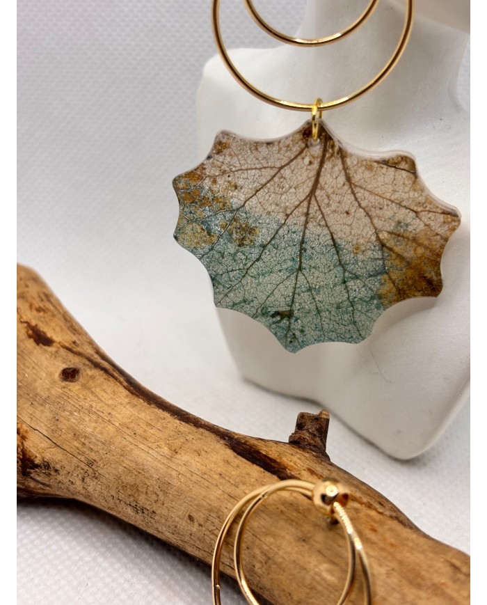 EDICIÓN LIMITADA pendientes de hoja natural esqueletizada