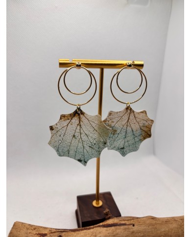 EDICIÓN LIMITADA pendientes de hoja natural esqueletizada
