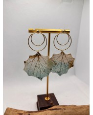 EDICIÓN LIMITADA pendientes de hoja natural esqueletizada