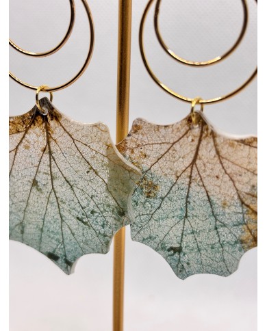 EDICIÓN LIMITADA pendientes de hoja natural esqueletizada