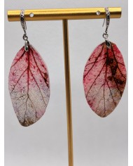 EDICIÓN PLATA pendientes artesanos de hoja natural