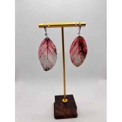 EDICIÓN PLATA pendientes artesanos de hoja natural