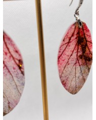 EDICIÓN PLATA pendientes artesanos de hoja natural