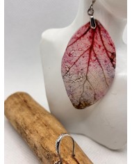 EDICIÓN PLATA pendientes artesanos de hoja natural