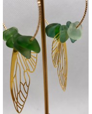 PENDIENTES DE CRISTAL MARINO artesanos