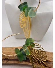 PENDIENTES DE CRISTAL MARINO artesanos