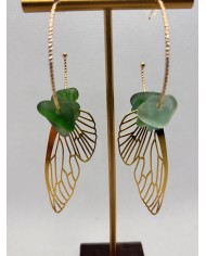 PENDIENTES DE CRISTAL MARINO artesanos