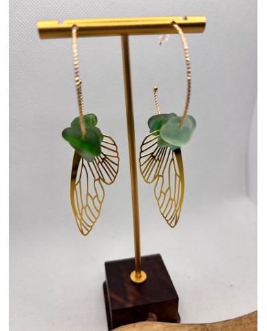 PENDIENTES DE CRISTAL MARINO artesanos