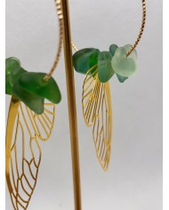 PENDIENTES DE CRISTAL MARINO artesanos