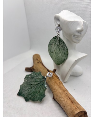 EDICIÓN LIMITADA pendientes artesanos de hoja natural esqueletizada
