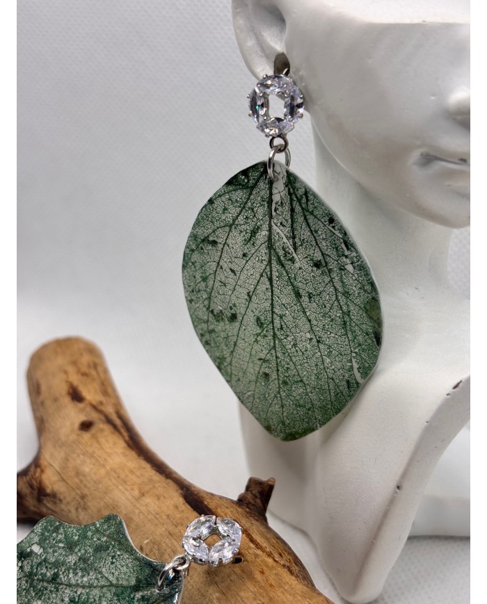 EDICIÓN LIMITADA pendientes artesanos de hoja natural esqueletizada