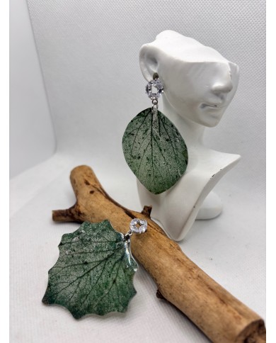 EDICIÓN LIMITADA pendientes artesanos de hoja natural esqueletizada