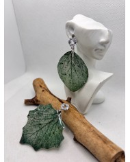 EDICIÓN LIMITADA pendientes artesanos de hoja natural esqueletizada