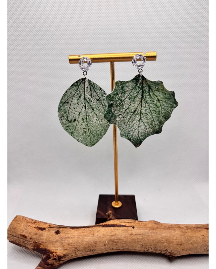 EDICIÓN LIMITADA pendientes artesanos de hoja natural esqueletizada