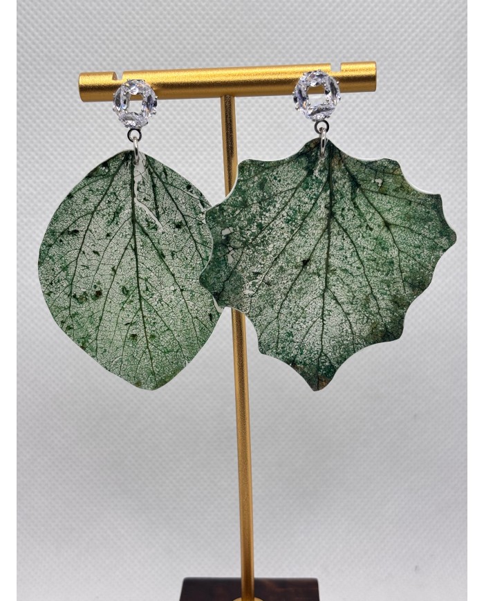 EDICIÓN LIMITADA pendientes artesanos de hoja natural esqueletizada