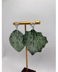 EDICIÓN LIMITADA pendientes artesanos de hoja natural esqueletizada