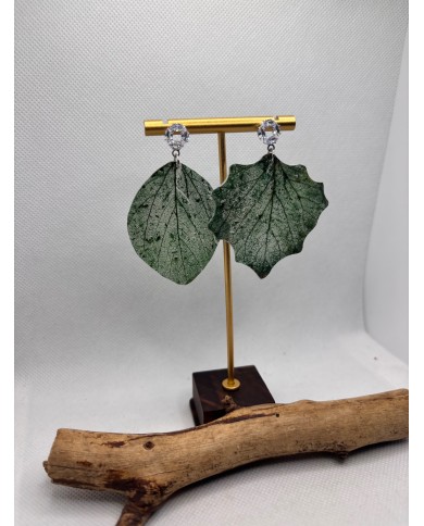 EDICIÓN LIMITADA pendientes artesanos de hoja natural esqueletizada