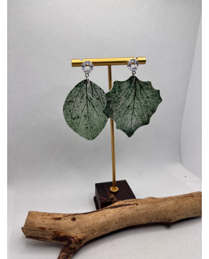 EDICIÓN LIMITADA pendientes artesanos de hoja natural esqueletizada