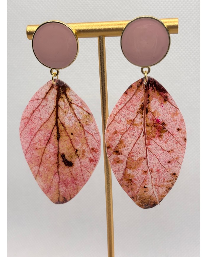 EDICIÓN LIMITADA pendientes artesanos de hoja natural esqueletizada