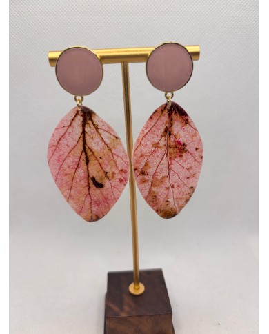 EDICIÓN LIMITADA pendientes artesanos de hoja natural esqueletizada