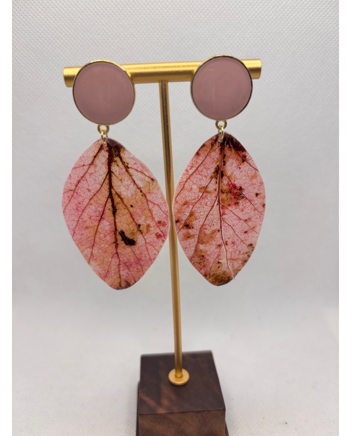 EDICIÓN LIMITADA pendientes artesanos de hoja natural esqueletizada