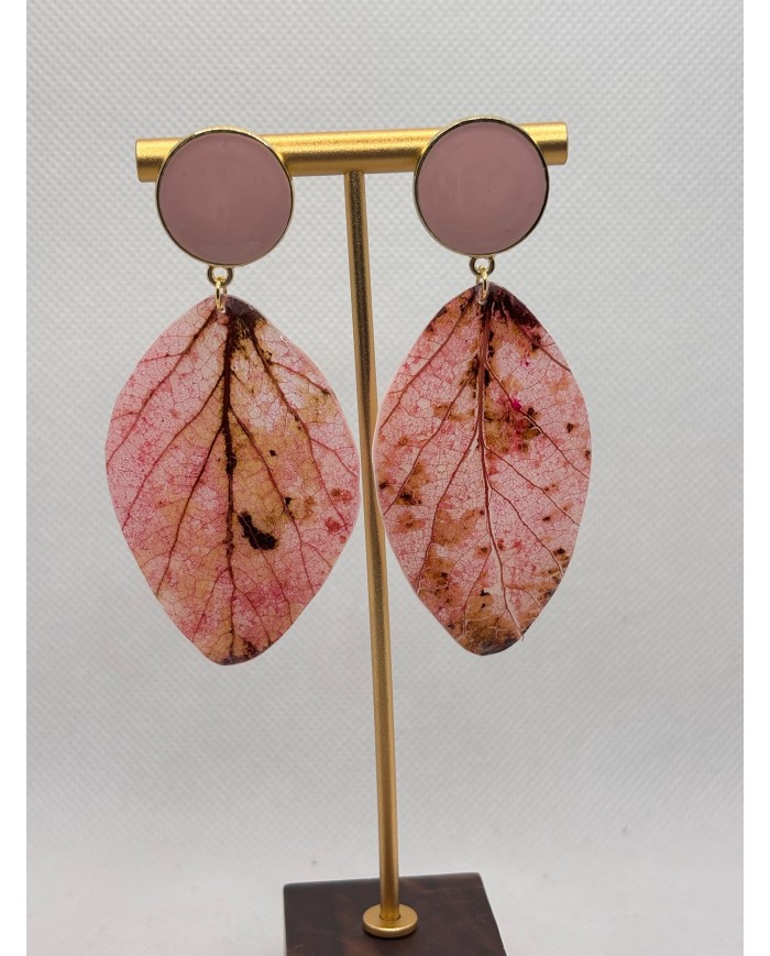 EDICIÓN LIMITADA pendientes artesanos de hoja natural esqueletizada