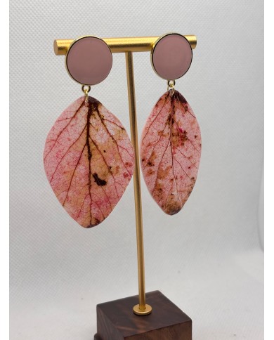 EDICIÓN LIMITADA pendientes artesanos de hoja natural esqueletizada