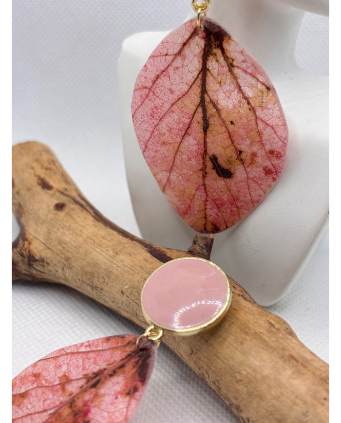 EDICIÓN LIMITADA pendientes artesanos de hoja natural esqueletizada