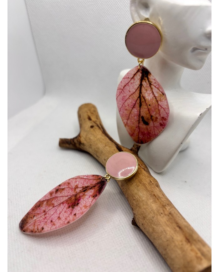 EDICIÓN LIMITADA pendientes artesanos de hoja natural esqueletizada