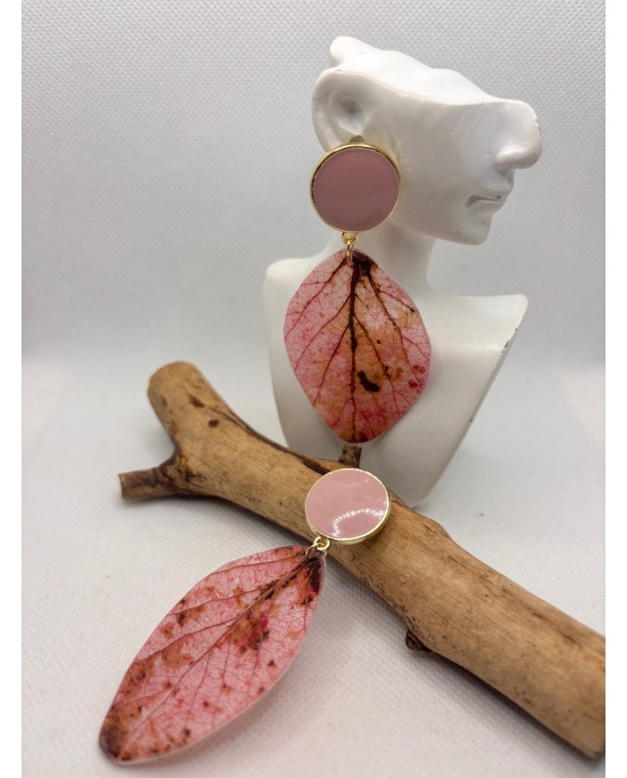 EDICIÓN LIMITADA pendientes artesanos de hoja natural esqueletizada