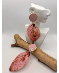 EDICIÓN LIMITADA pendientes artesanos de hoja natural esqueletizada