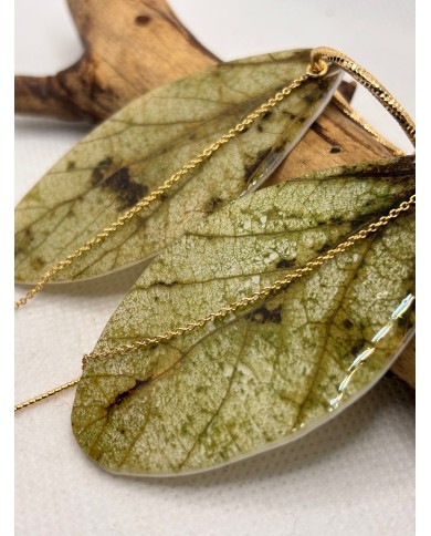 EDICIÓN LIMITADA pendientes artesanos de hoja natural esqueletizada