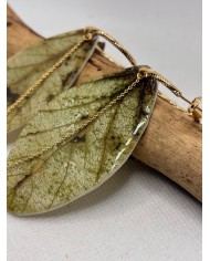 EDICIÓN LIMITADA pendientes artesanos de hoja natural esqueletizada