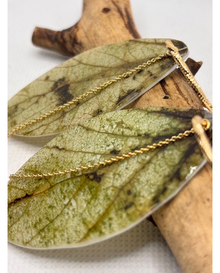 EDICIÓN LIMITADA pendientes artesanos de hoja natural esqueletizada