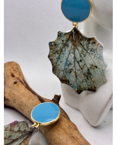 EDICIÓN LIMITADA pendientes artesanos de hoja natural