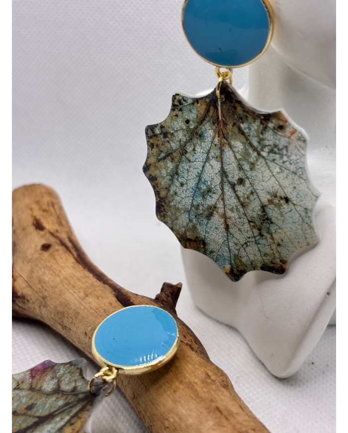 EDICIÓN LIMITADA pendientes artesanos de hoja natural