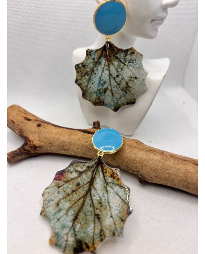 EDICIÓN LIMITADA pendientes artesanos de hoja natural