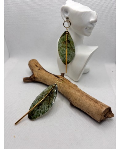 EDICIÓN LIMITADA pendientes artesanos de hoja natural esqueletizada